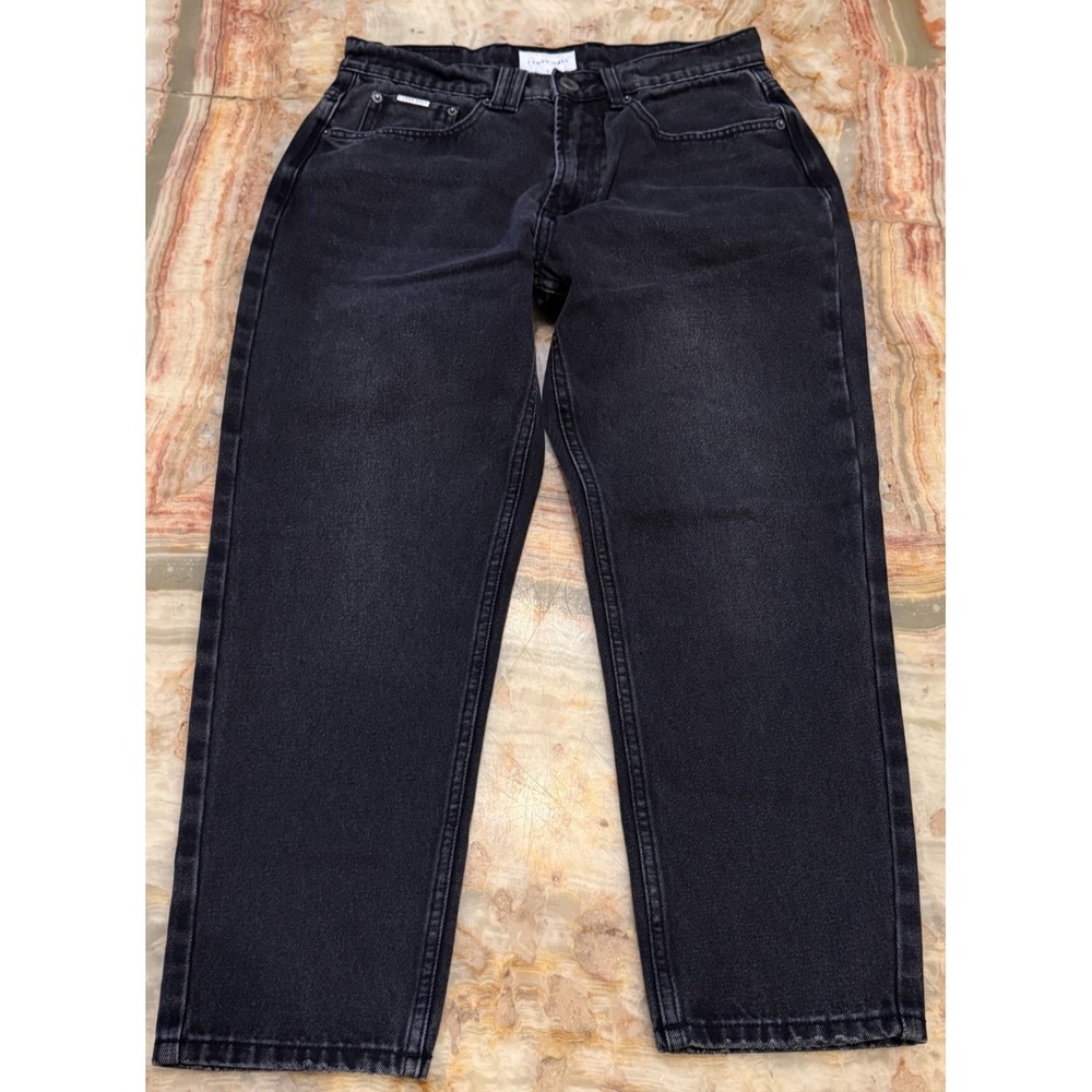 I Love Ugly Womens Samson Cropped Jeans Washed Black Denim Classic 90s Small